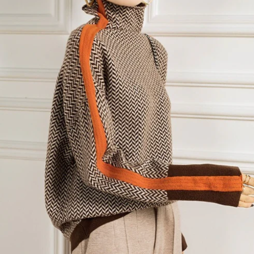 Éléonore | Luxe Col roulé em Chevron