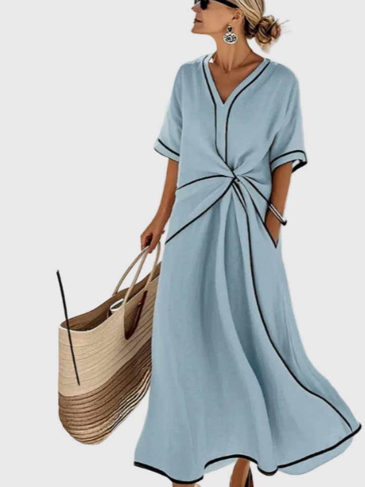 Helena | Vestido Maxi Drapé Lateral