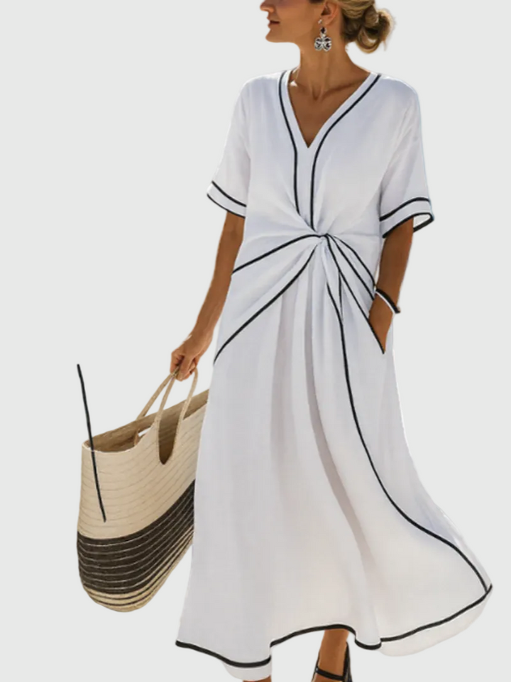 Helena | Vestido Maxi Drapé Lateral