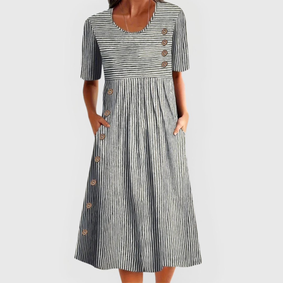 JARNA | VESTIDO MIDILONGO LISTADO