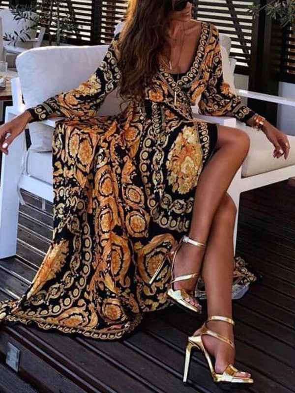Faye - Vestido Boho Impresso