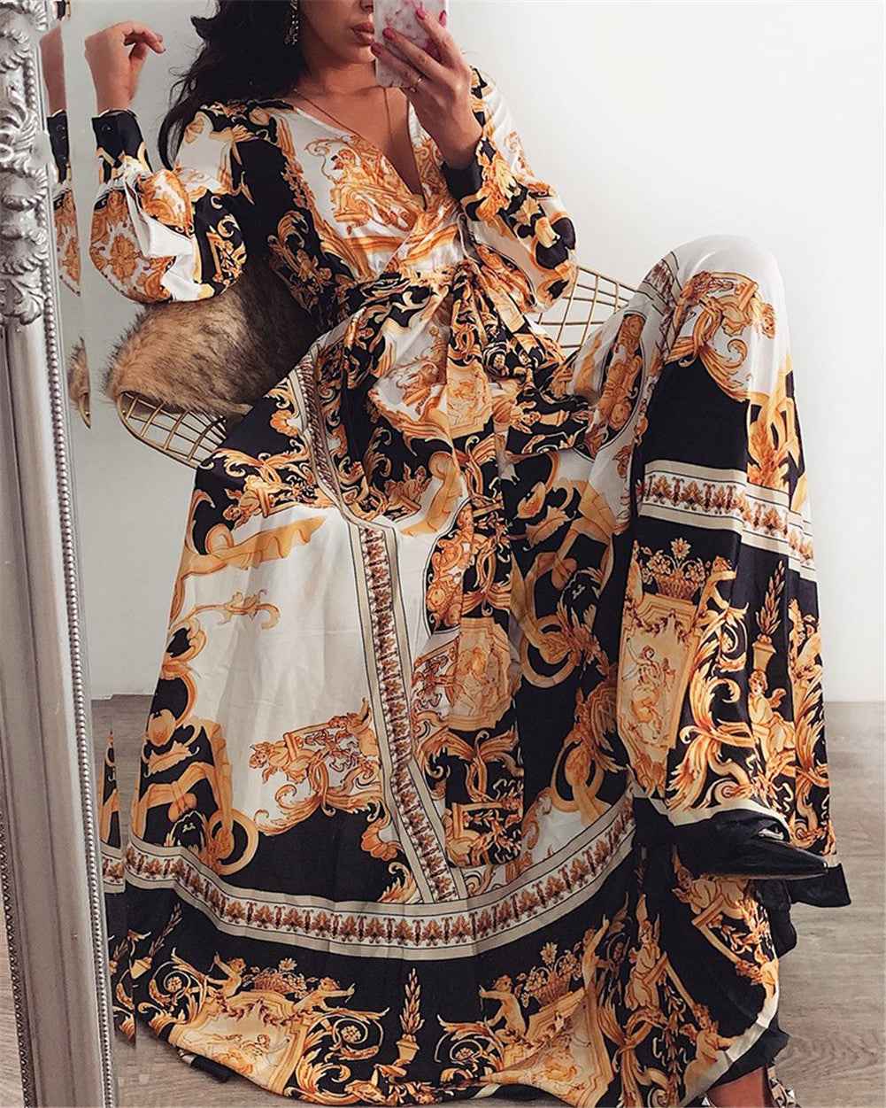 Faye - Vestido Boho Impresso