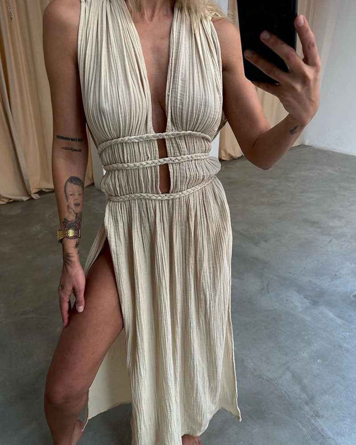 Zolla - Vestido Texturizado com Fenda