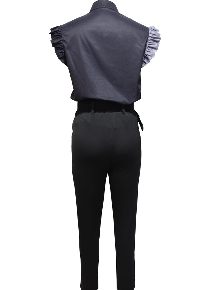 Florabel - Conjunto Elegante com Mangas de Volante