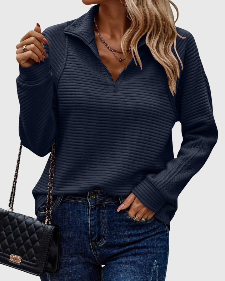 Christine | Pullover elegante com meia zip