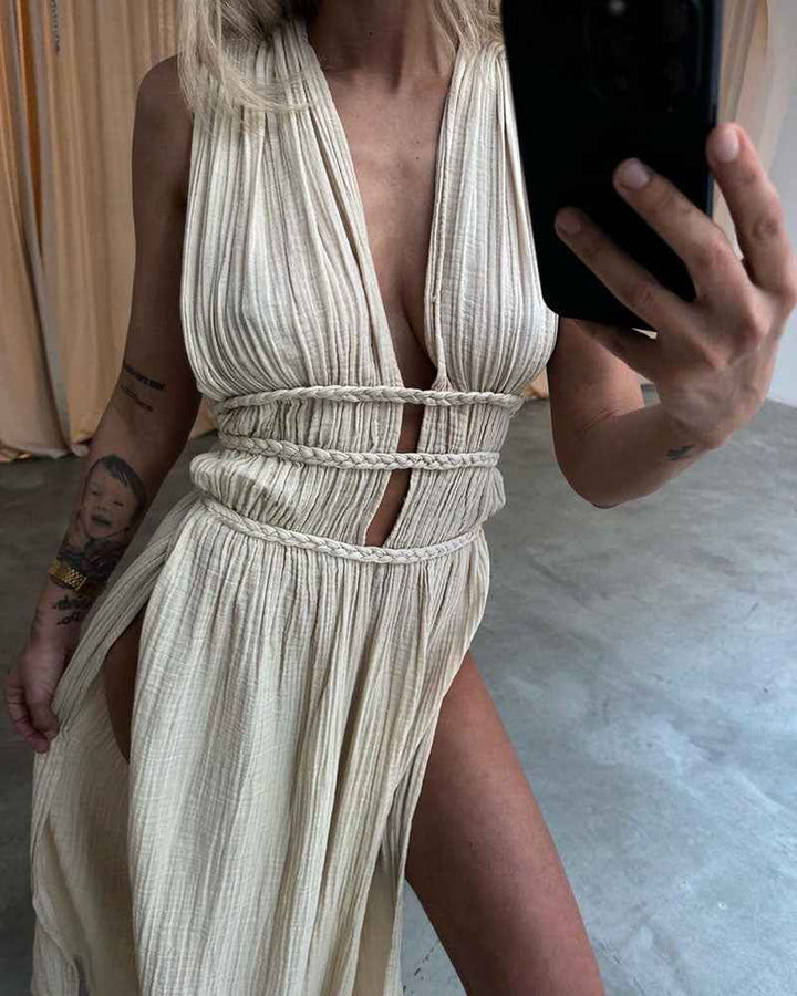 Zolla - Vestido Texturizado com Fenda
