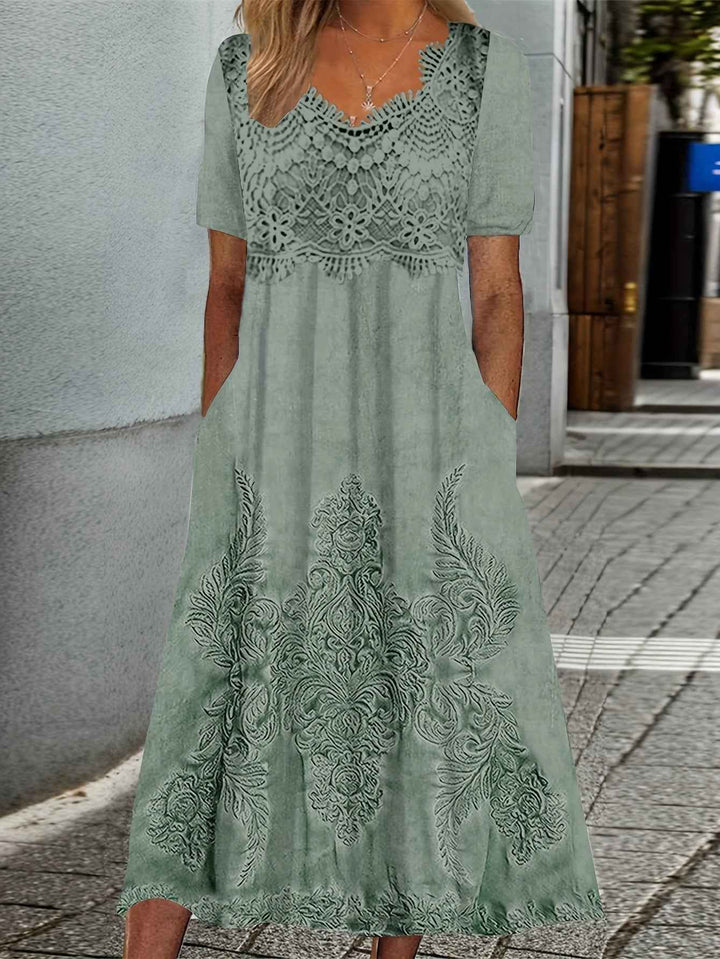 INDIGO | ELEGANTE VESTIDO MIDI DE FLORES