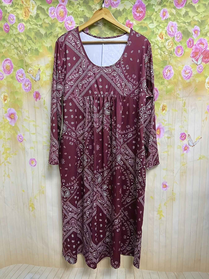 ELOWEN | VESTIDO MIDI COM MANGAS LONGAS CASUAL