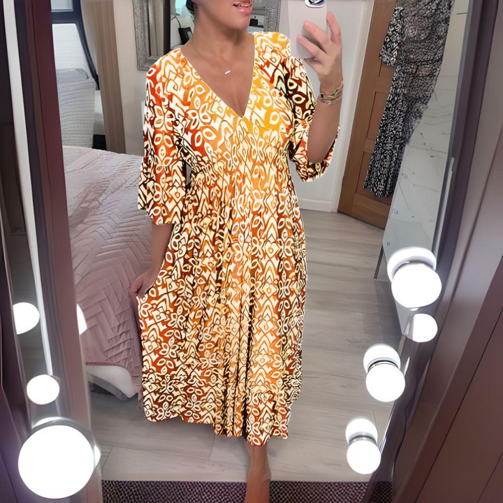 Lillia - Vestido Boho Impresso