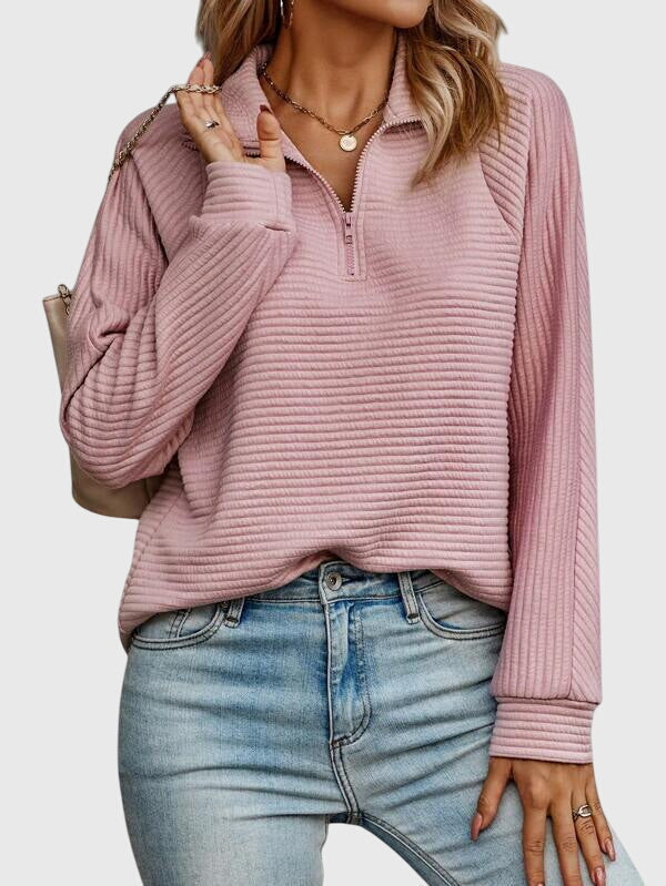 Christine | Pullover elegante com meia zip