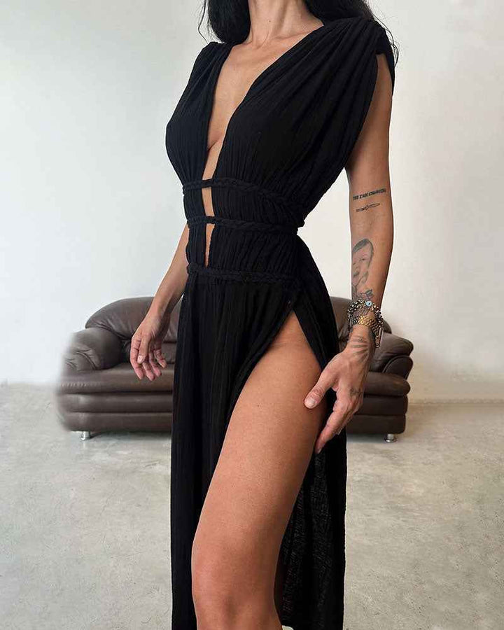 Zolla - Vestido Texturizado com Fenda