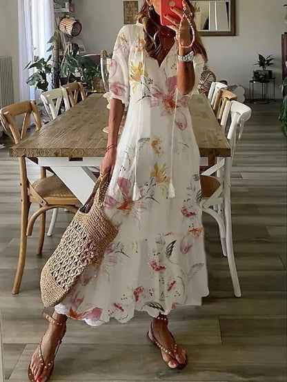 Michaela - Vestido Boho com Cobertura de Barriga